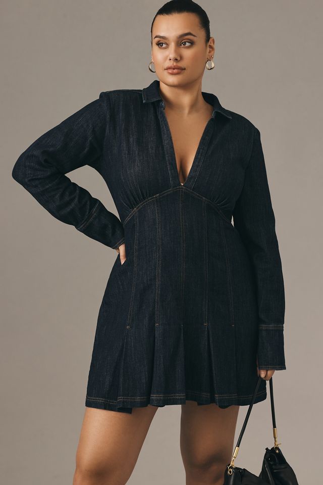 Pilcro Long-Sleeve V-Neck Seamed Mini Dress #8