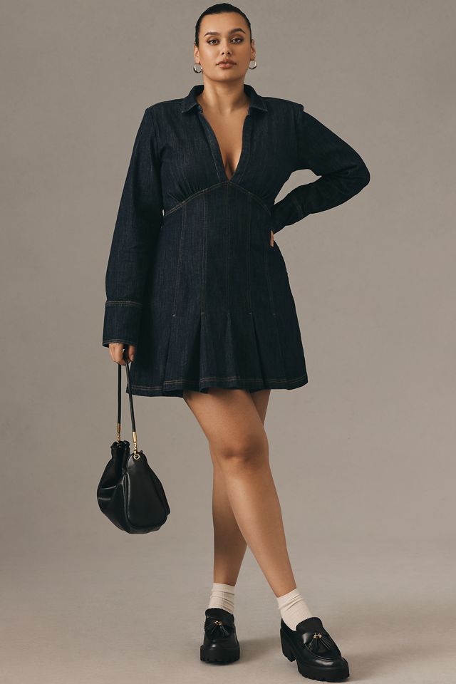 Pilcro Long-Sleeve V-Neck Seamed Mini Dress #5