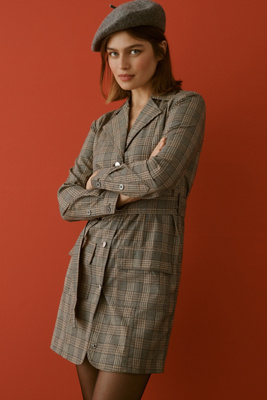 pilcro belted denim blazer dress Pilcro Belted Denim Blazer Dress