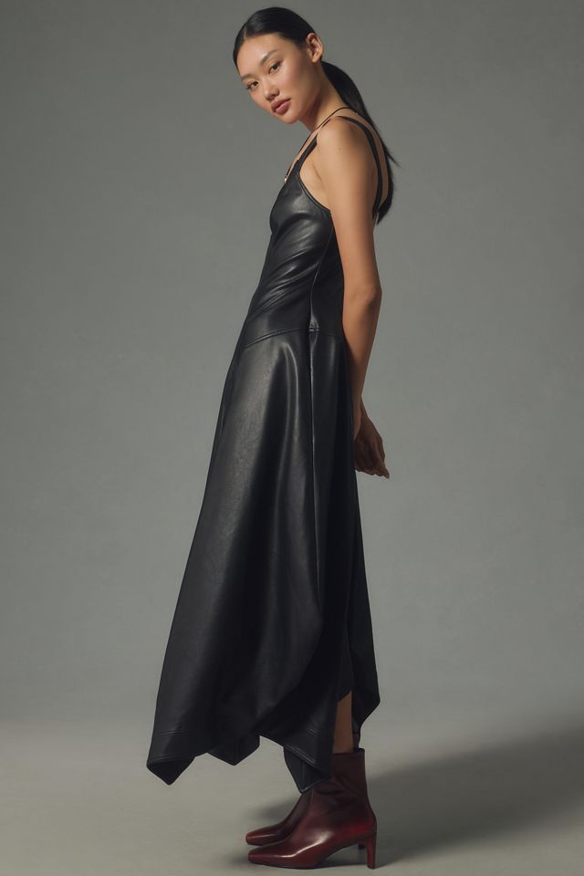 Pilcro Sleeveless Faux Leather Corset Midi Dress #3