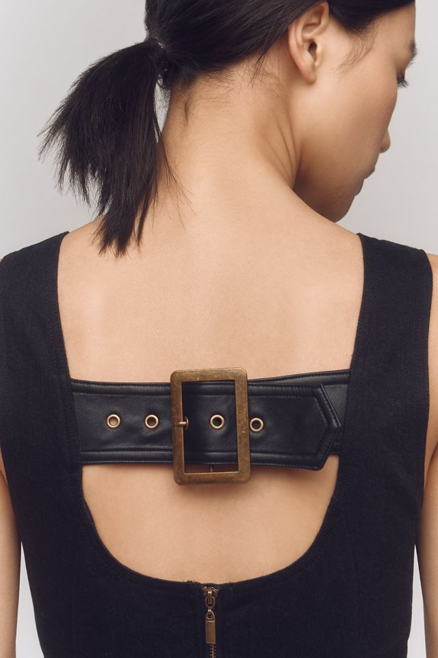 Pilcro Sleeveless Faux-Leather Mini Dress | Anthropologie