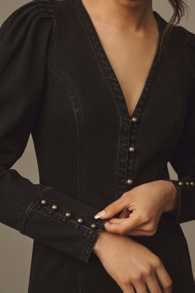 Pilcro Puff-Sleeve Denim Mini Dress #2