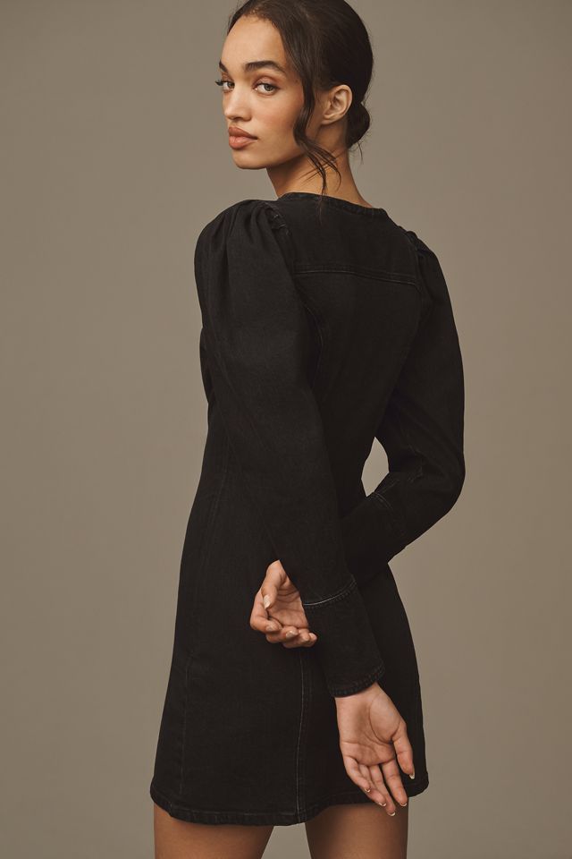 Pilcro Puff-Sleeve Denim Mini Dress #3