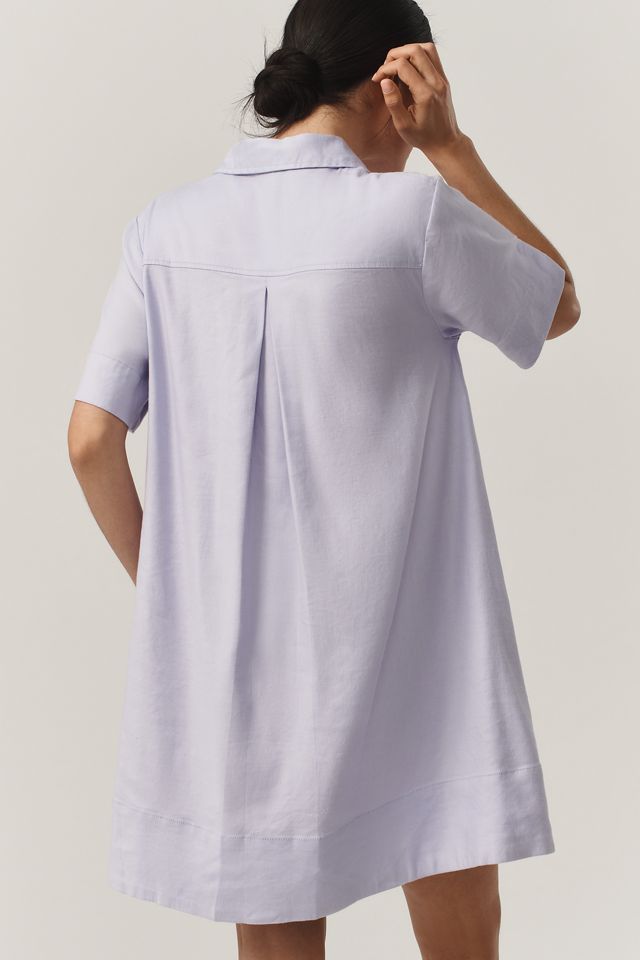 The Pollie Short-Sleeve Swing Tunic Mini Dress: Linen Blend Edition #1