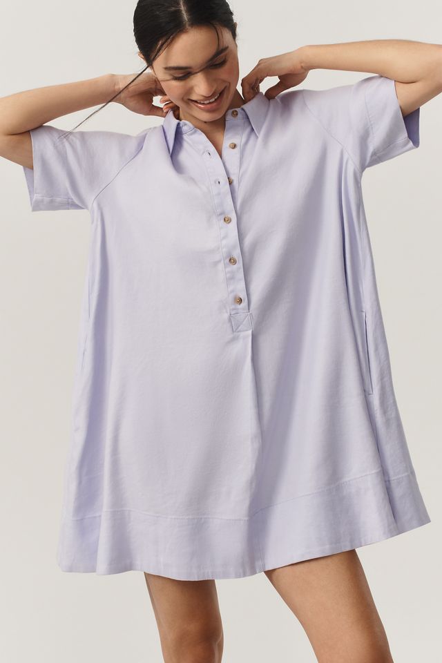 The Pollie Short-Sleeve Swing Tunic Mini Dress: Linen Blend Edition #2