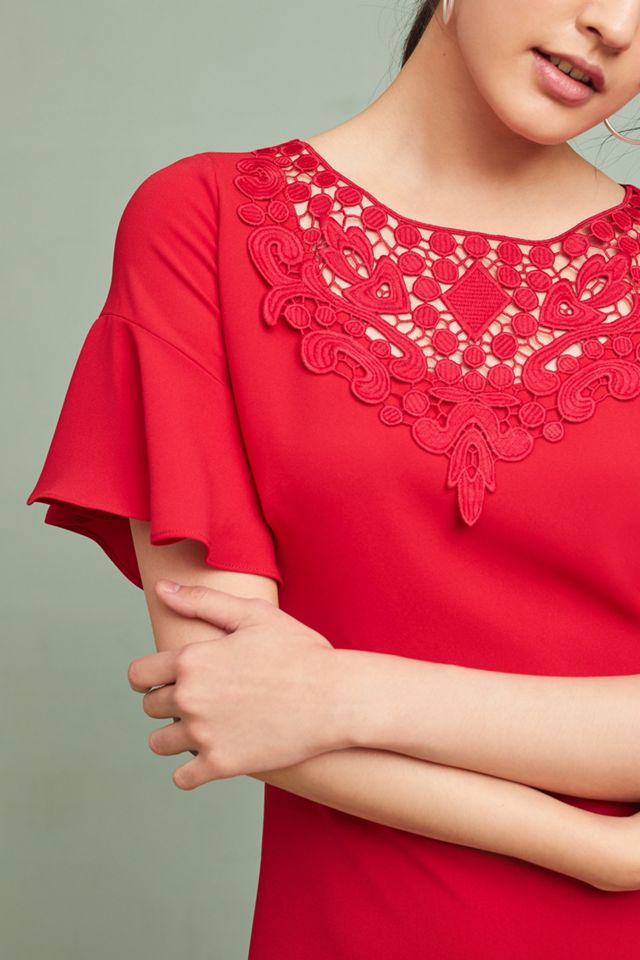 Shoshanna Ruby Ruffled-Sleeve Dress #1