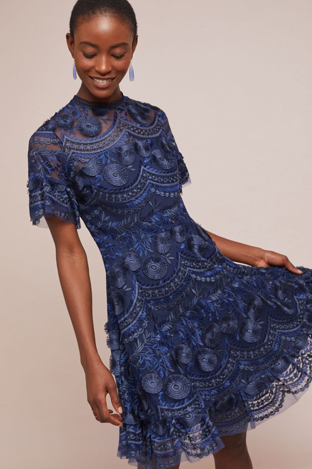 Shoshanna Blanche Embroidered Dress