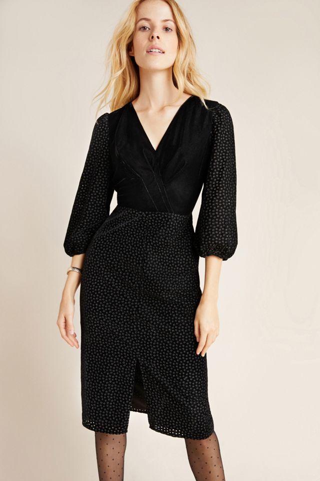 Shoshanna Dree Eyelet Velvet Dress #3