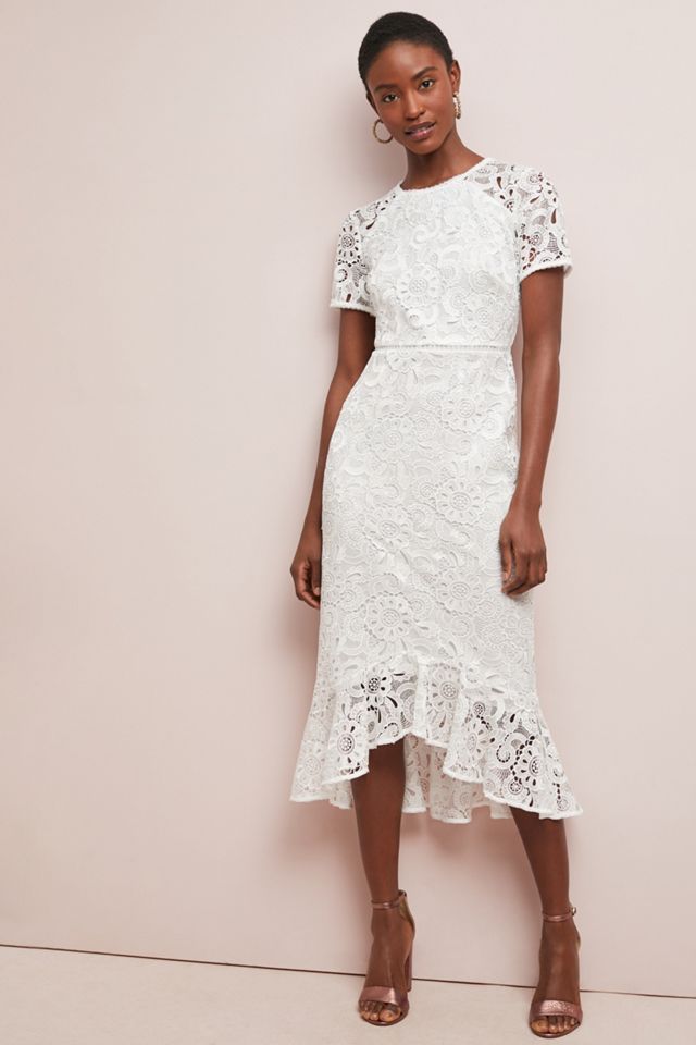 shoshanna white lace dress Shoshanna Elegant Off-white Lace Dress