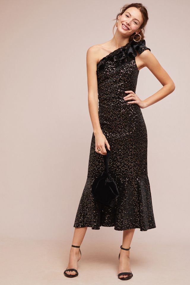 Shoshanna Evadene One-Shoulder Dress