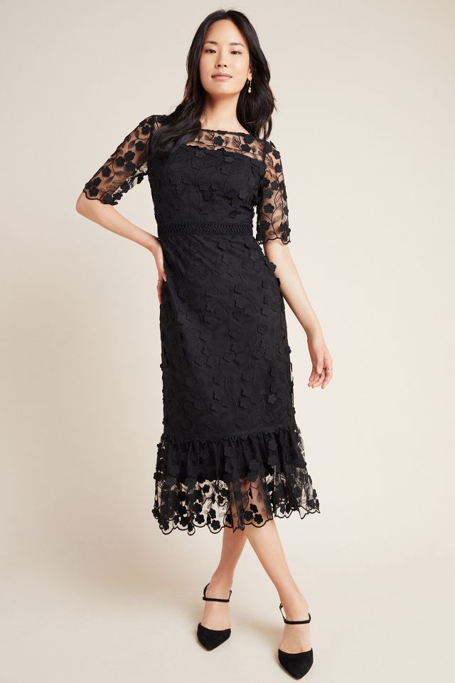 Shoshanna chantae shop lace midi dress