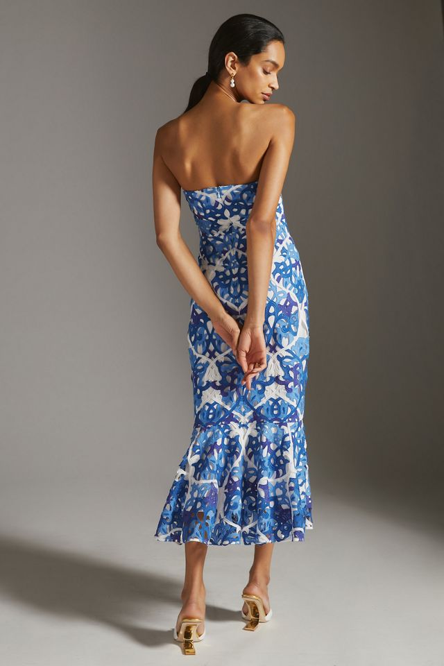 Shoshanna Strapless Lace Midi Dress #2