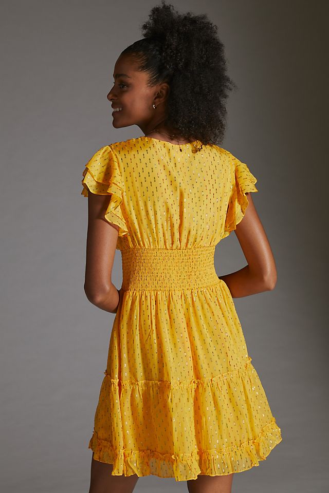 NEW Anthropologie Flutter-Sleeve Lace Dress by Shoshanna Size 4 Orig. $440 