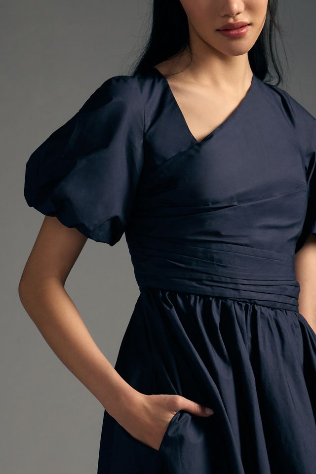 asymmetrical trim puff sleeve dress Showpo - HARLEEN MINI DRESS