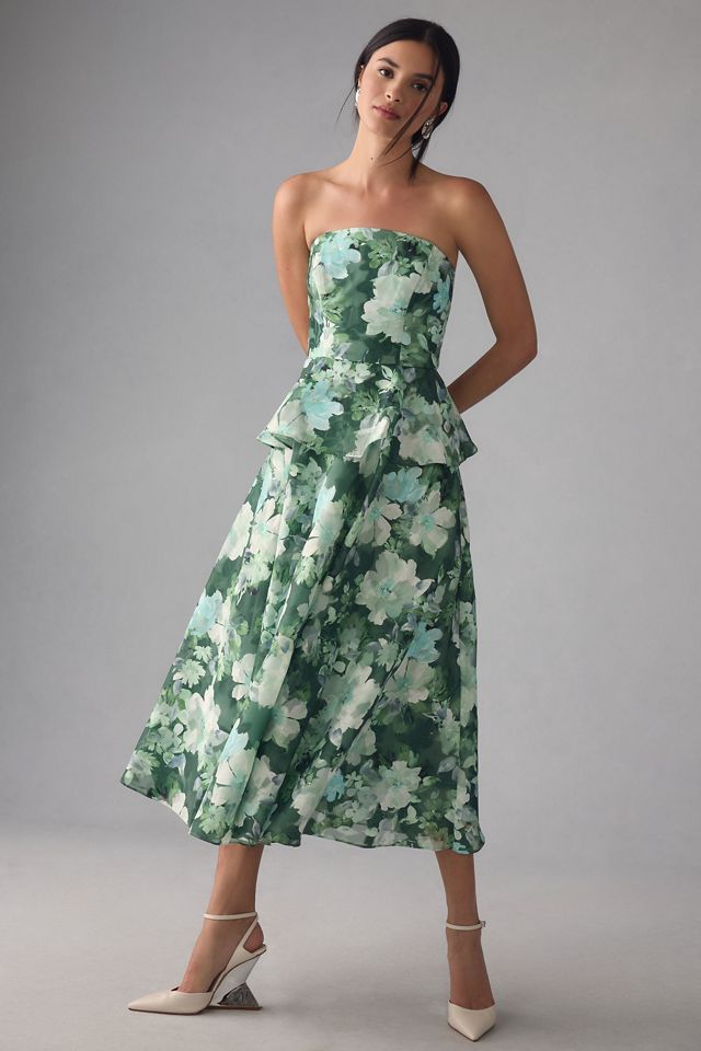 Shoshanna Strapless Peplum Dress | Anthropologie