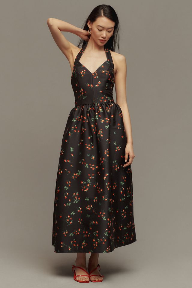 Shoshana Georgia Mikado Halter Maxi Dress #4