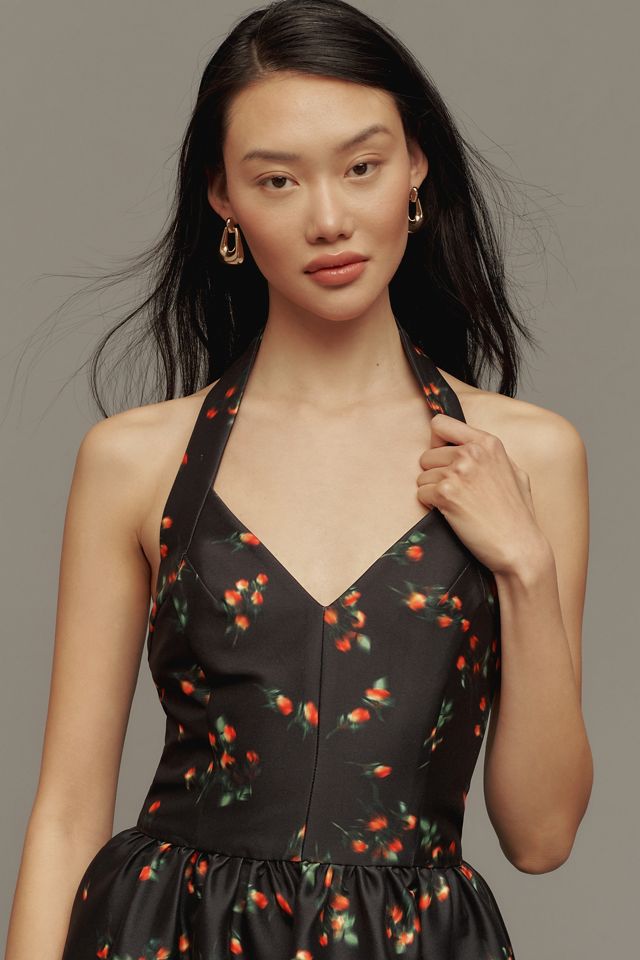 Shoshana Georgia Mikado Halter Maxi Dress #5