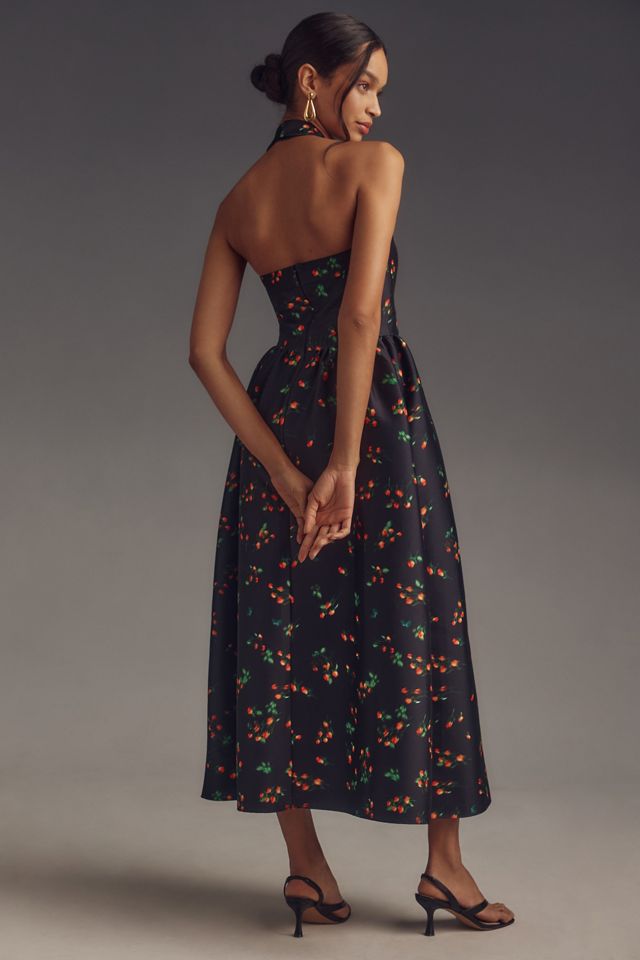 Shoshana Georgia Mikado Halter Maxi Dress #1