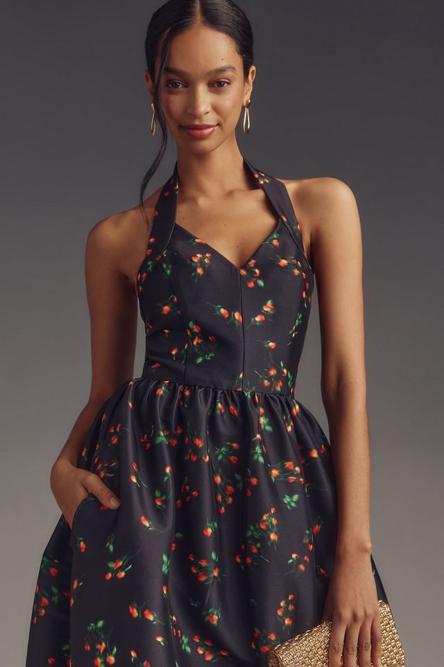 Shoshana Georgia Mikado Halter Maxi Dress #2