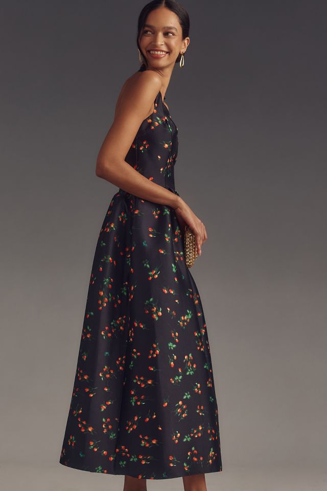 Shoshana Georgia Mikado Halter Maxi Dress | Anthropologie