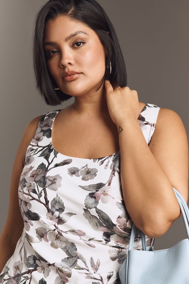 Adrianna Papell Plus Floral Foil Crepe Maxi Dress #2