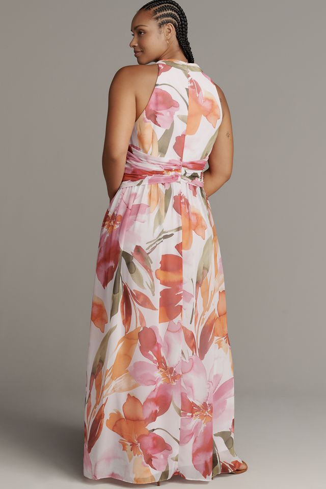 Adrianna Papell Plus Floral Chiffon Ring Maxi Dress #2