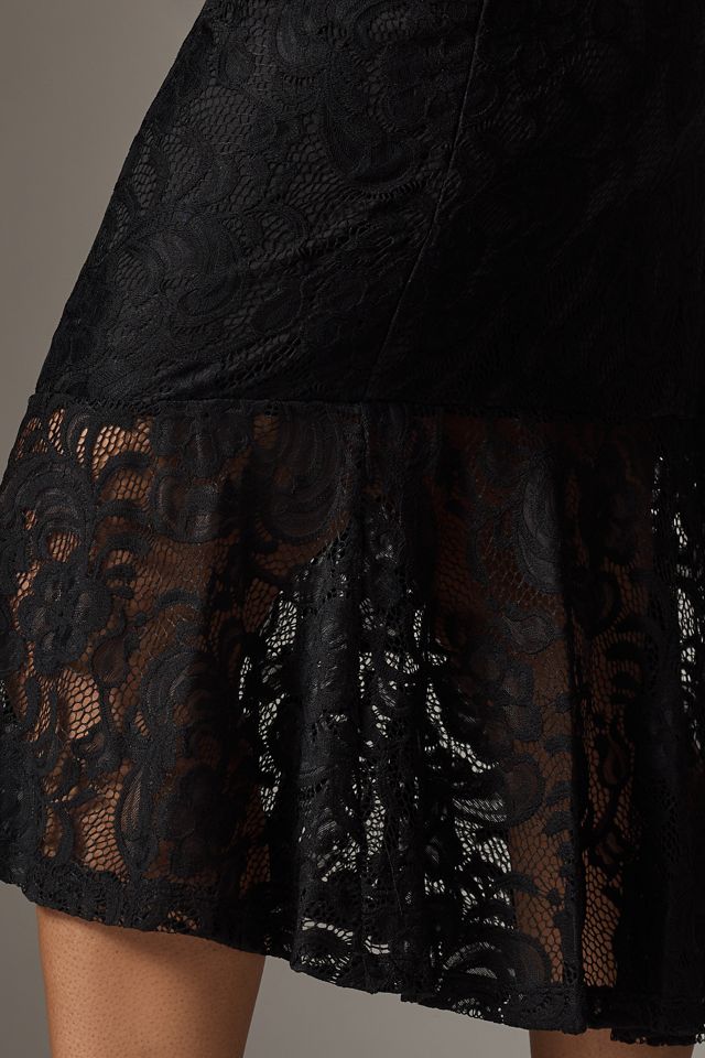 Aidan by Adrianna Papell Plus Size Lace Midi Dress - Black