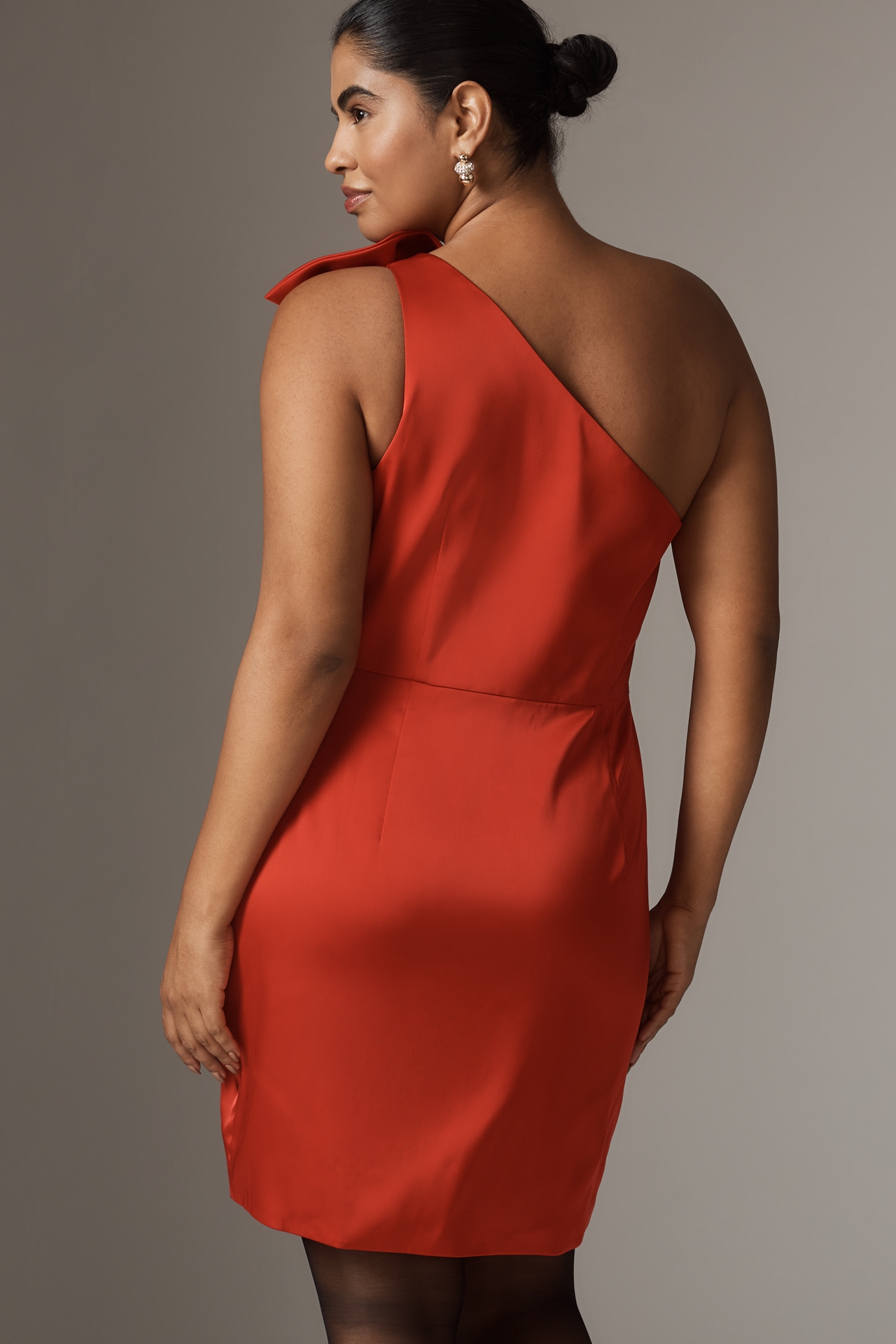 Adrianna Papell Plus Sleeveless Satin Mini Dress