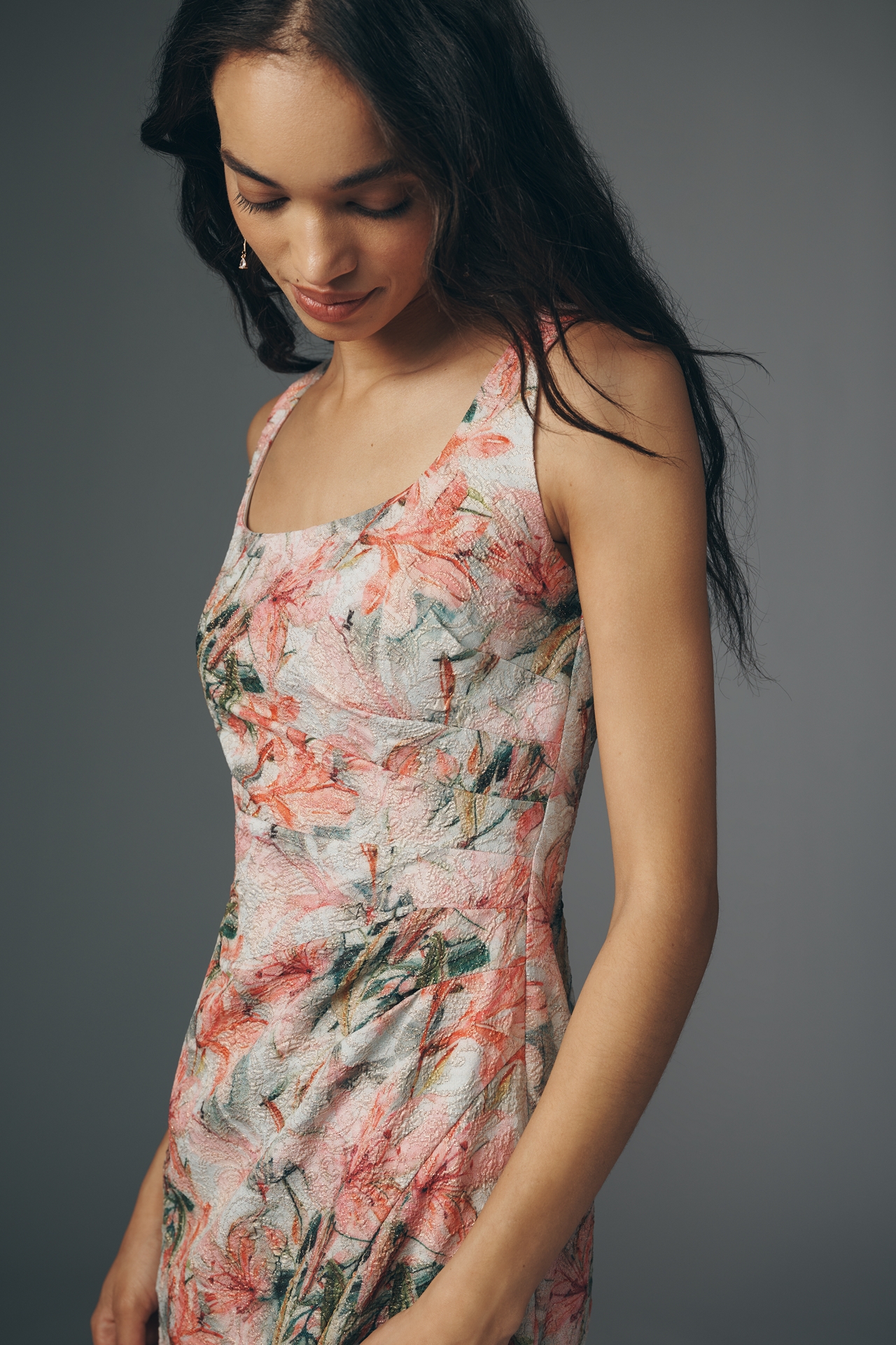 Adrianna Papell Petite Sleeveless Metallic Maxi Dress