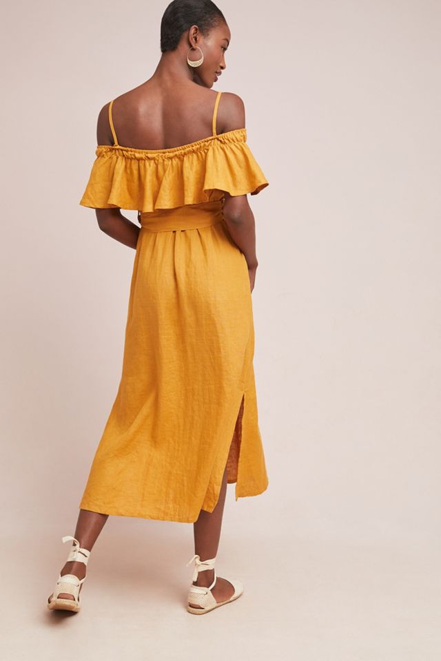 Faithfull Ruffled Linen Midi Dress #1