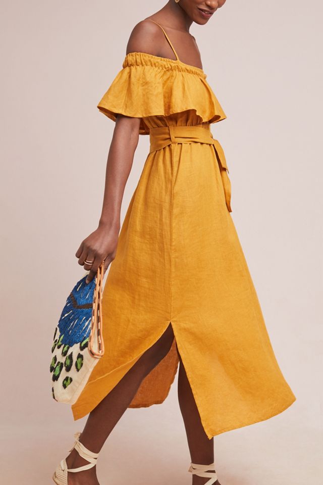 Faithfull Ruffled Linen Midi Dress #3