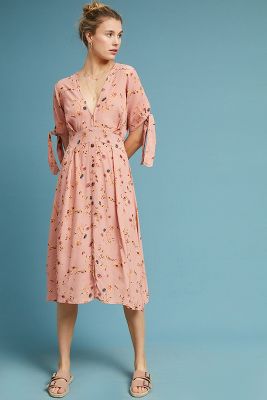 anthropologie pink floral dress