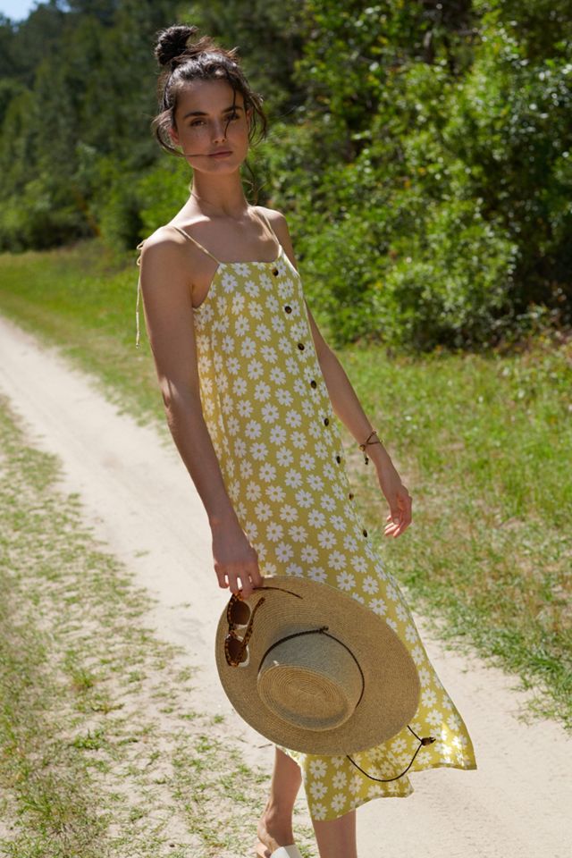 faithfull the brand noemie midi dress Faithfull the Brand Noemie Midi Dress Constance Floral Print Marigold Size  8