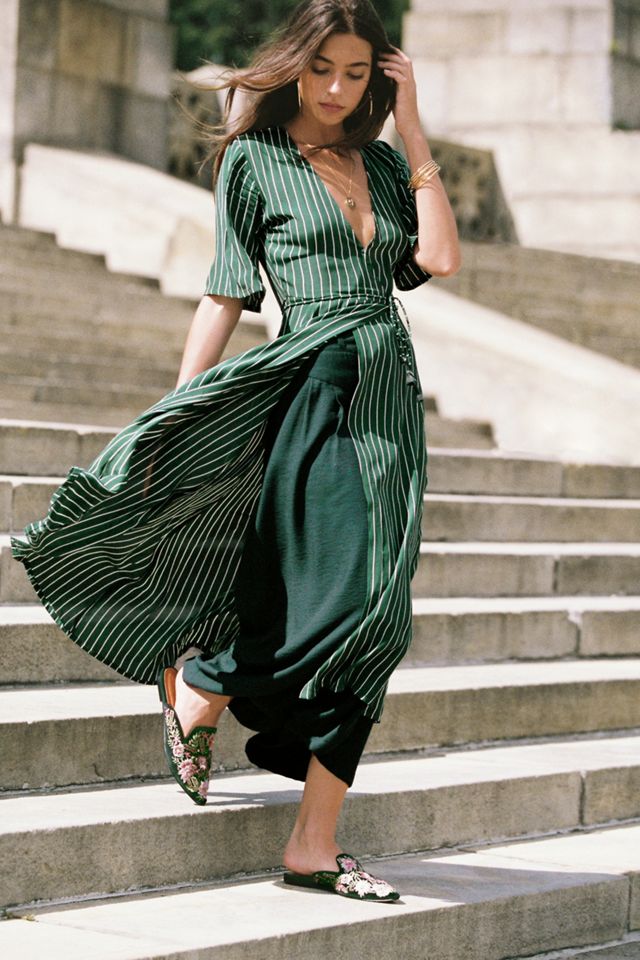 Faithfull Paseo Striped Wrap Dress #4