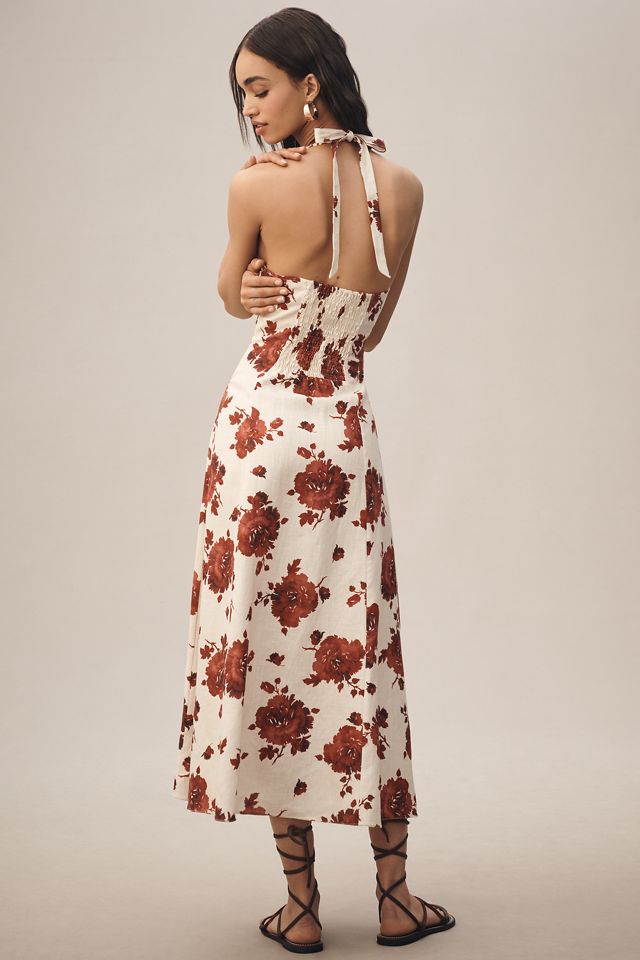 Faithfull Printed Halter Midi Dress #1