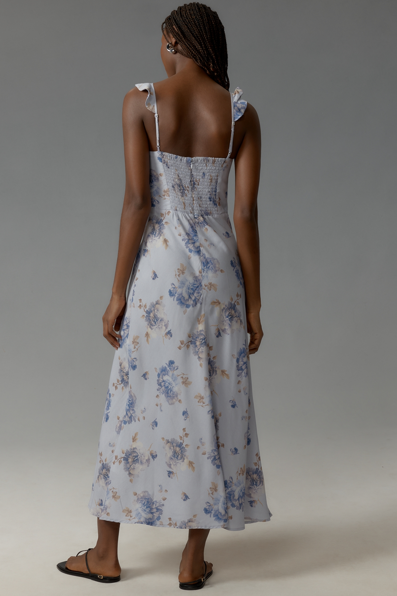 Faithfull Ruffle-Neck Midi Dress