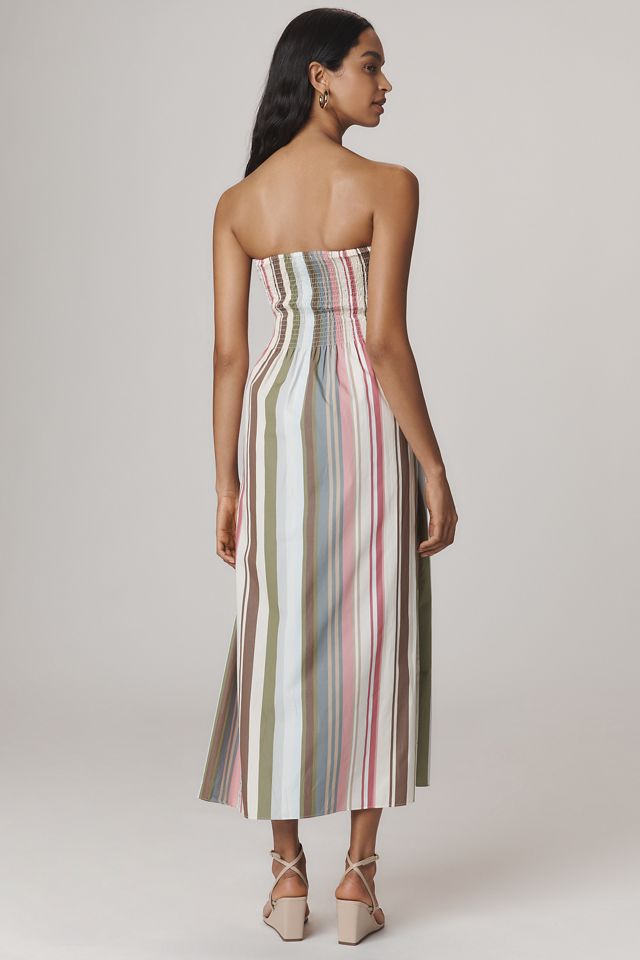 Faithfull Strapless Smocked Midi Dress #2