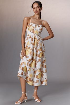 Sunflower-Printed Midi Dress（ワンピース）｜Her lip to（ハー