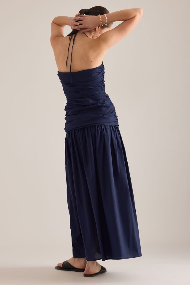 Faithfull The Brand Robe longue Notte à taille basse froncée #4