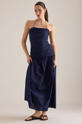 Vestido Maxi con Cintura Caída y Fruncido Notte de Faithfull The Brand