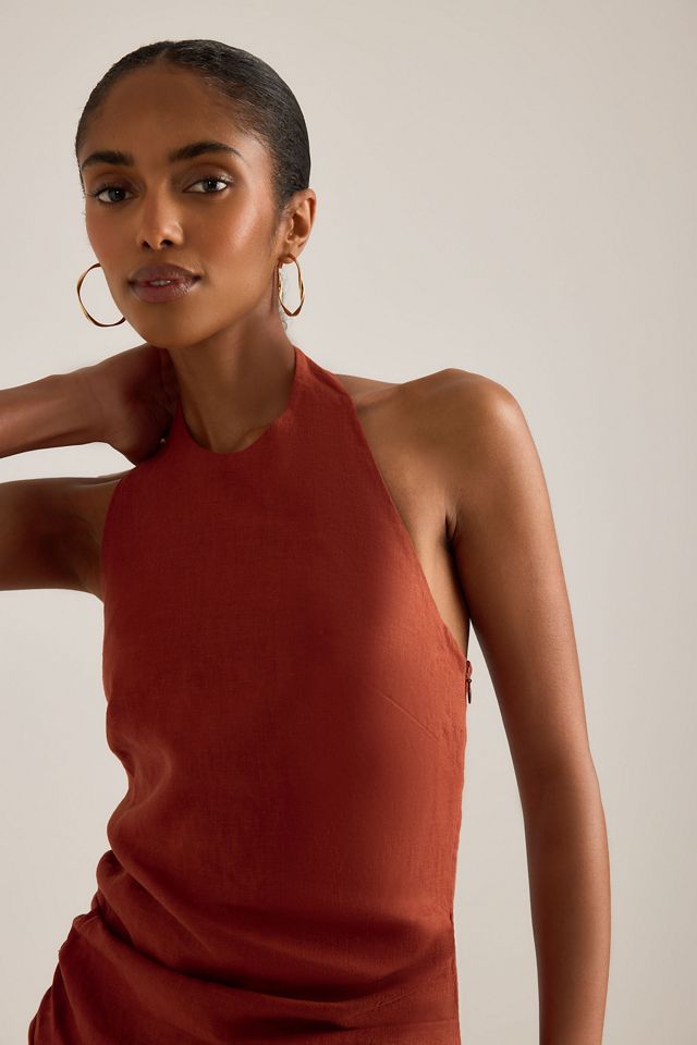 Faithfull The Brand Tali Linen-Blend Drop-Waist Maxi Dress #1