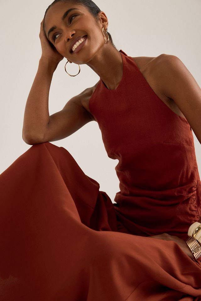 Faithfull The Brand Tali Linen-Blend Drop-Waist Maxi Dress #5