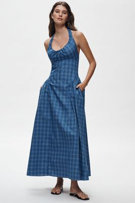 knee length dresses for ladies Hattie Dress in Cornflower Blue Lace