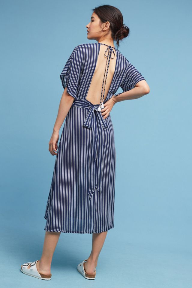 Deep-V Striped Dress #2