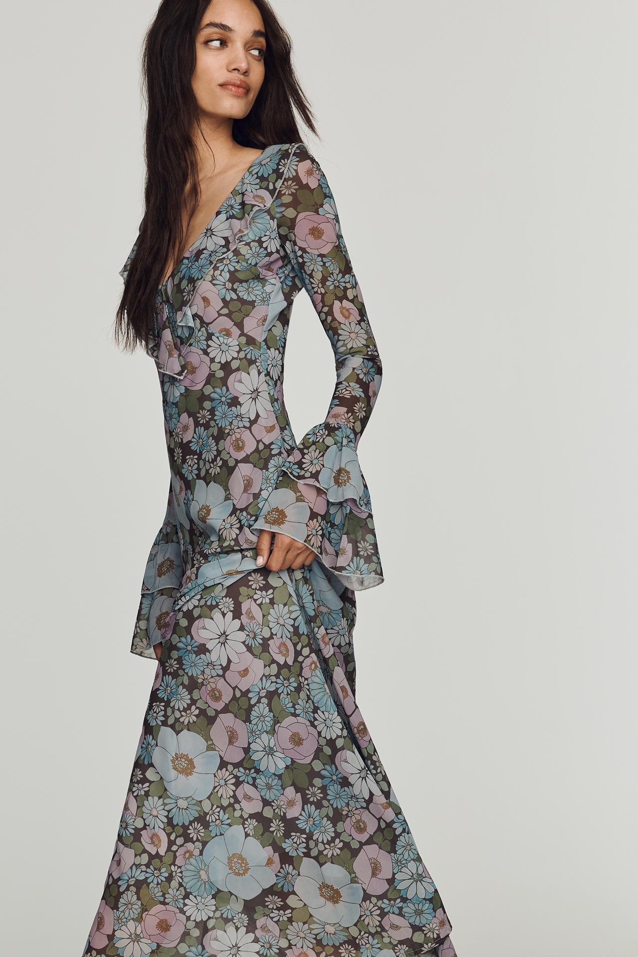 Sister New York Dhellona Long Sleeve Maxi Dress