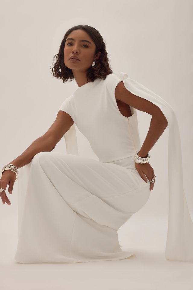 off shoulder broderie dress Elissa Off-Shoulder Broderie Anglaise Dress White