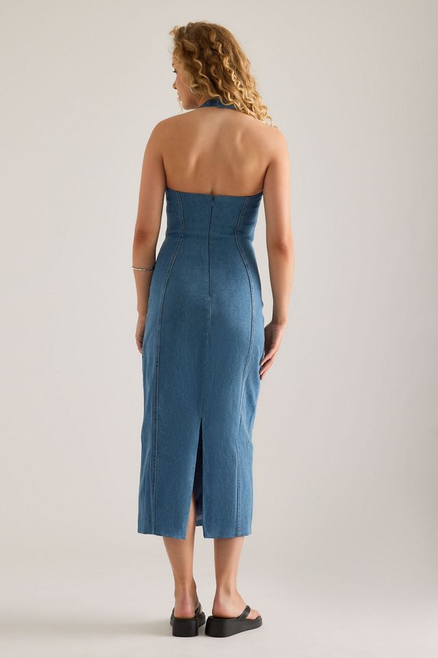 Odd Muse Denim Neckholder Midikleid #5