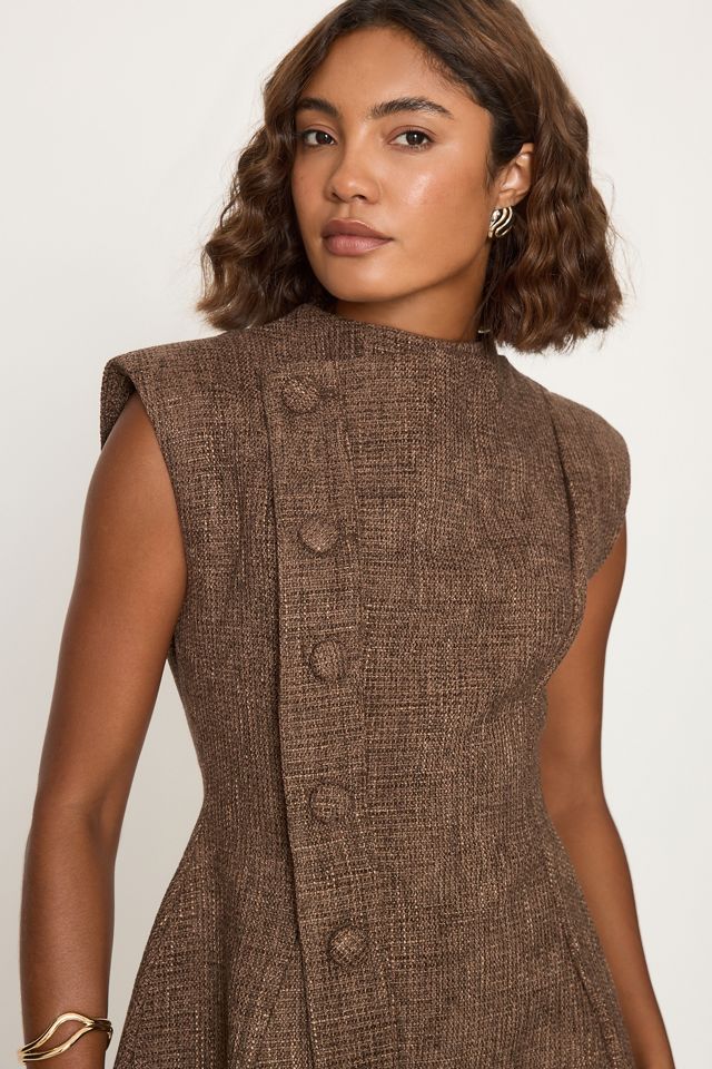 Odd Muse Tweed Button Detail Mini Dress #2