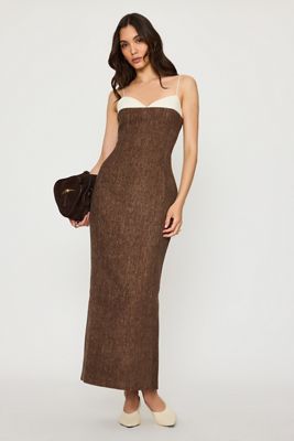 Odd Muse Tweed-Maxikleid mit Kontrastdetails