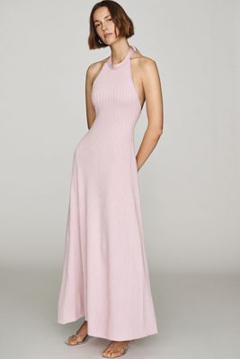 Elevator Disco Halter Midi Dress